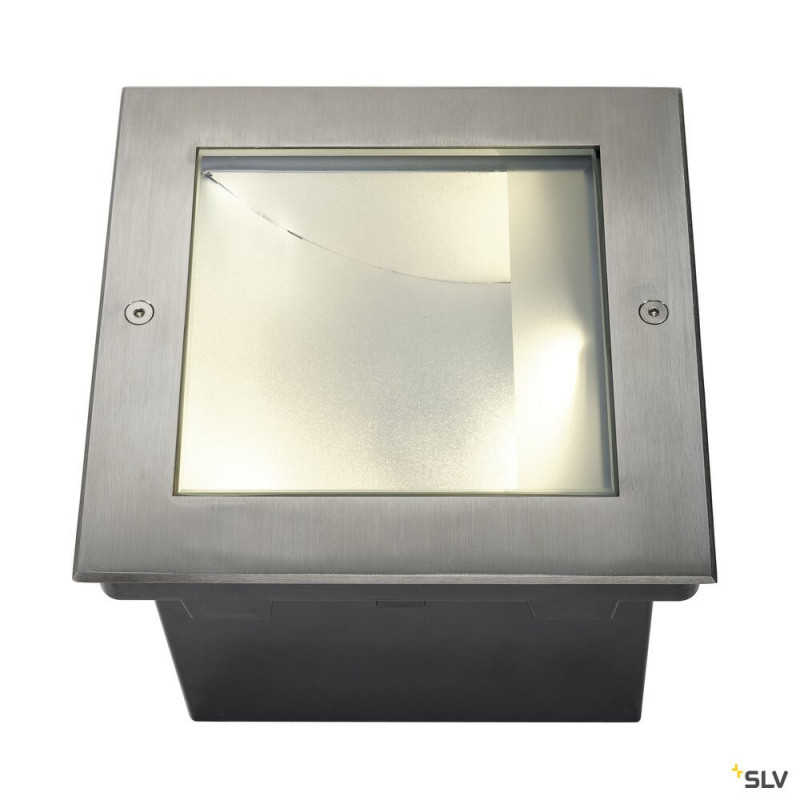 Spots et encastrés DASAR 255 carré encastré asymétrique inox 316 3000K - SLV