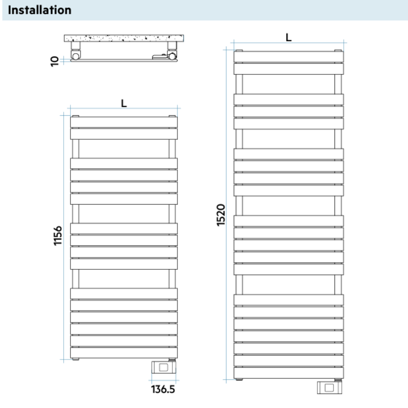 Sèche-serviettes électrique XILO Sèche-serviettes électrique - Finitions texturées - IRSAP