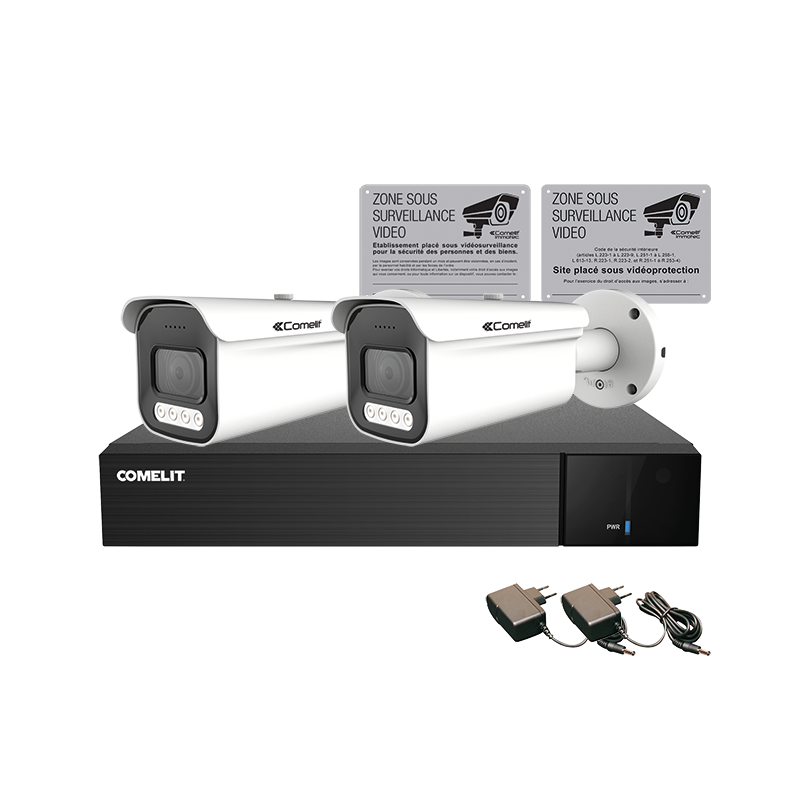 Kit vidéosurveillance Kit vidéoprotection 1 Enregistreur vidéo + 2 Caméras AHD - COMELIT