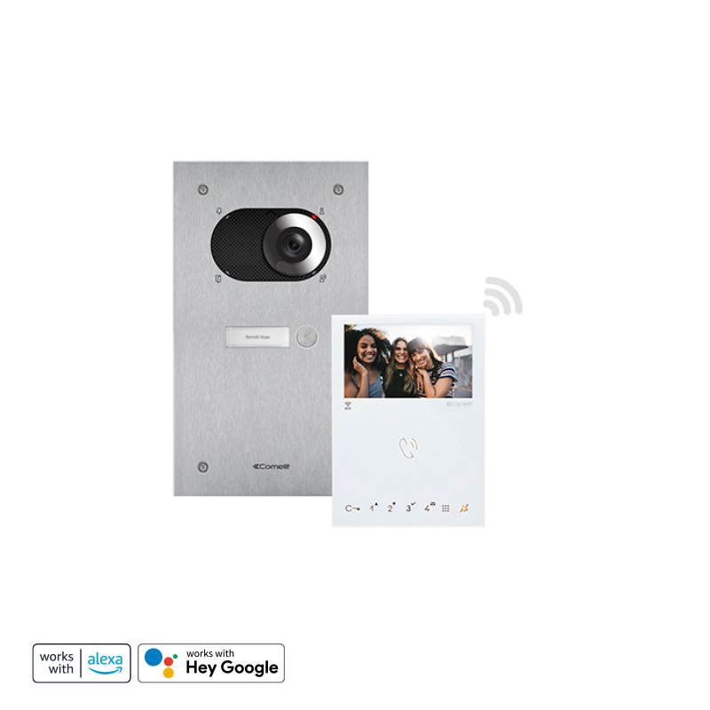 Kit portier vidéo Kit Vidéophonie Wi-Fi platine Switch + moniteur Mini - COMELIT