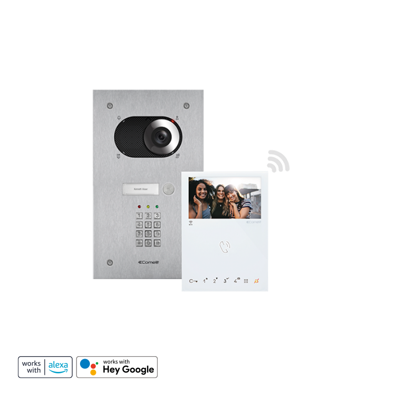 Kit portier vidéo Kit Vidéophonie Wi-Fi platine Switch à clavier - COMELIT