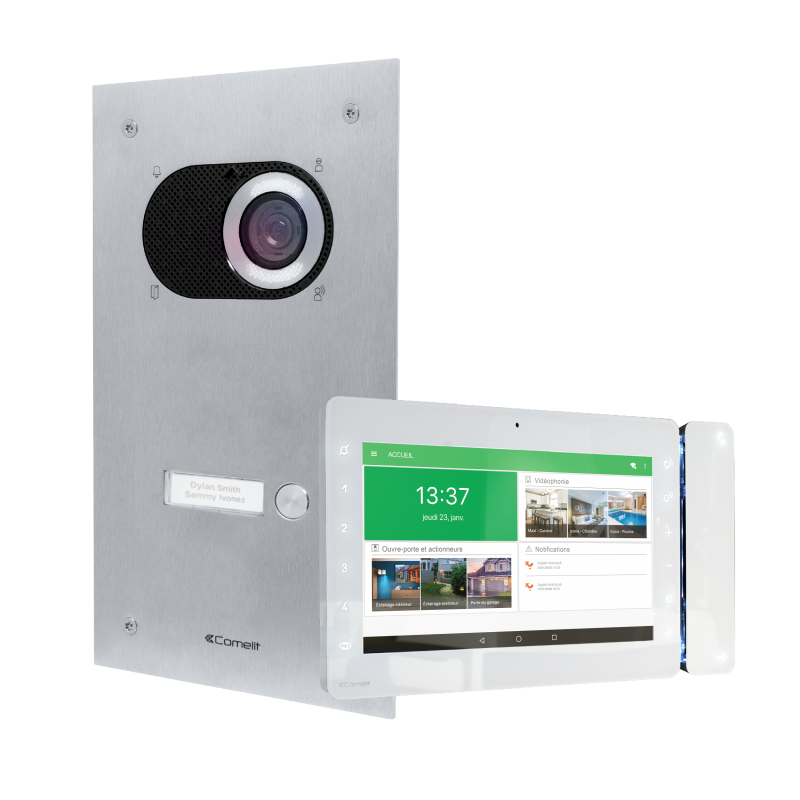 Kit portier vidéo Kit Vidéophonie Wi-Fi platine Switch + moniteur Maxi Android - COMELIT