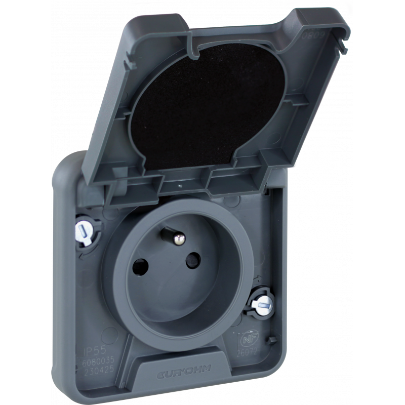 Appareillage étanche OXXO Prise 2P+T composable gris étanche IP55 - EUROHM