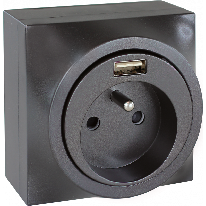 Complet DUNE Prise 2P+T + USB A Vulcain complet - EUROHM