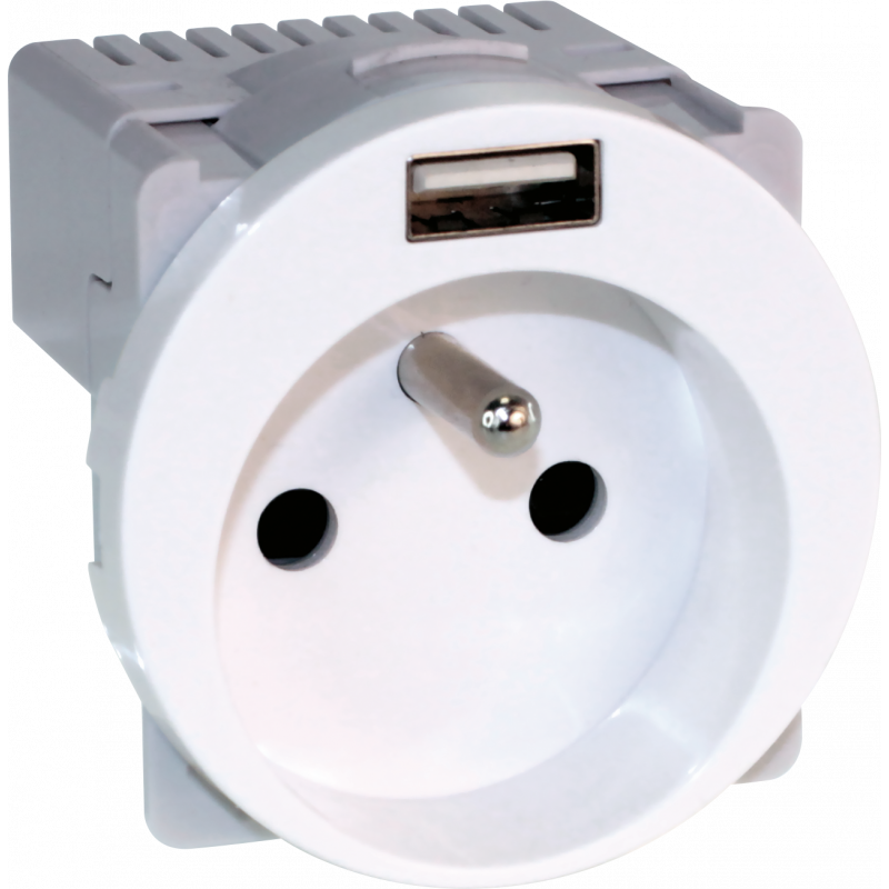 Mécanismes COMETE Prise combinée 2P+T + USB A - EUROHM