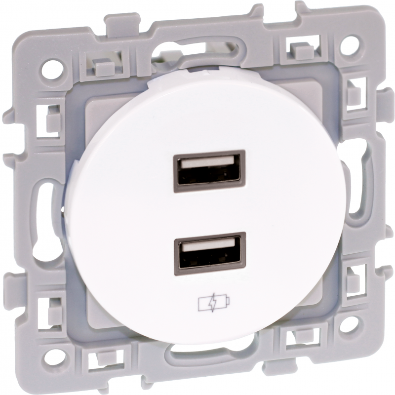 Mécanismes SQUARE chargeur double USB A 5,5V - EUROHM