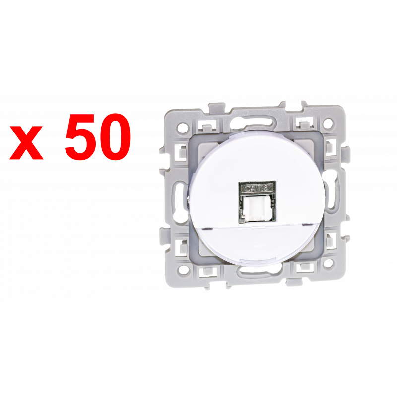 Mécanismes SQUARE Lot 50 RJ45 cat 6 STP (Gr2TV) - EUROHM