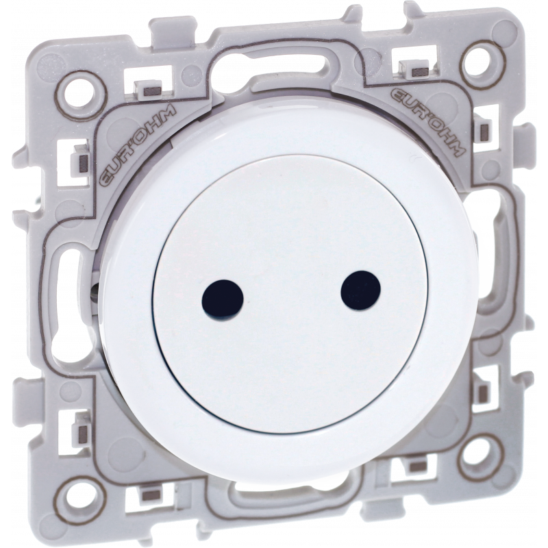 Mécanismes SQUARE Prise affleurante 2P blanc - EUROHM
