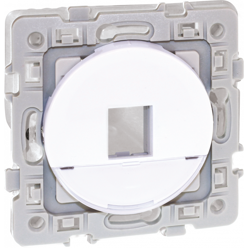 Mécanismes SQUARE RENO Plastron pour noyau de prise RJ45 format Keystone (noyau non fourni) - EUROHM