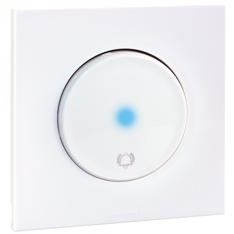 Tout-en-un SQUARE Poussoir lumineux carillon complet - EUROHM