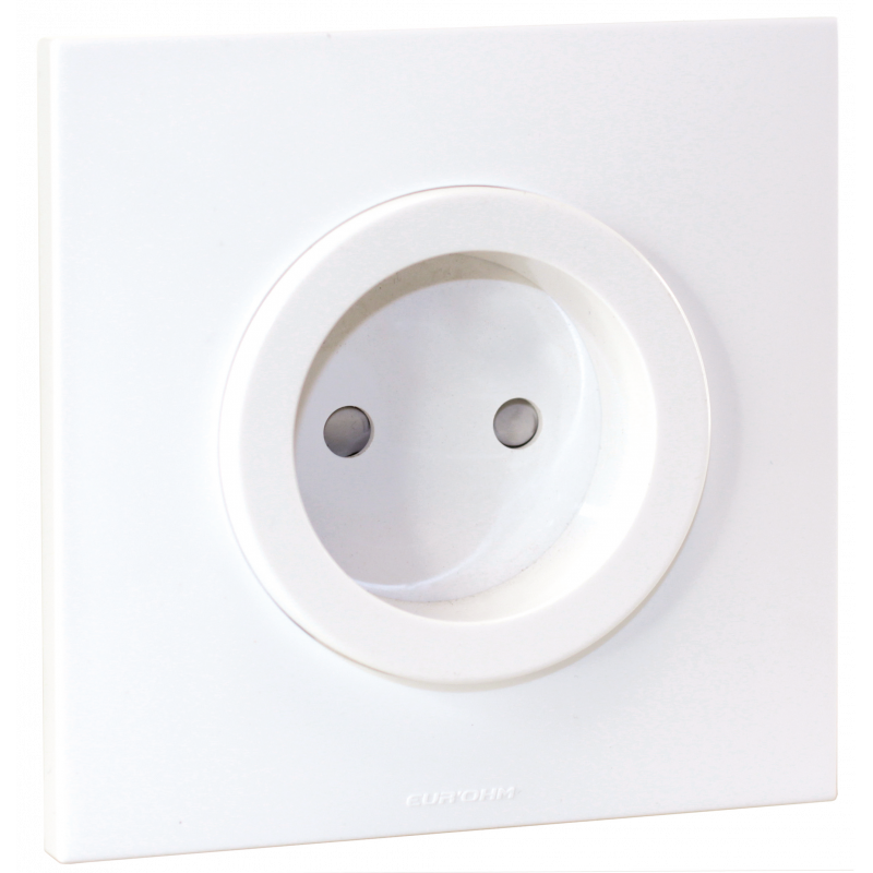 Tout-en-un SQUARE Prise 2P complet blanc - EUROHM