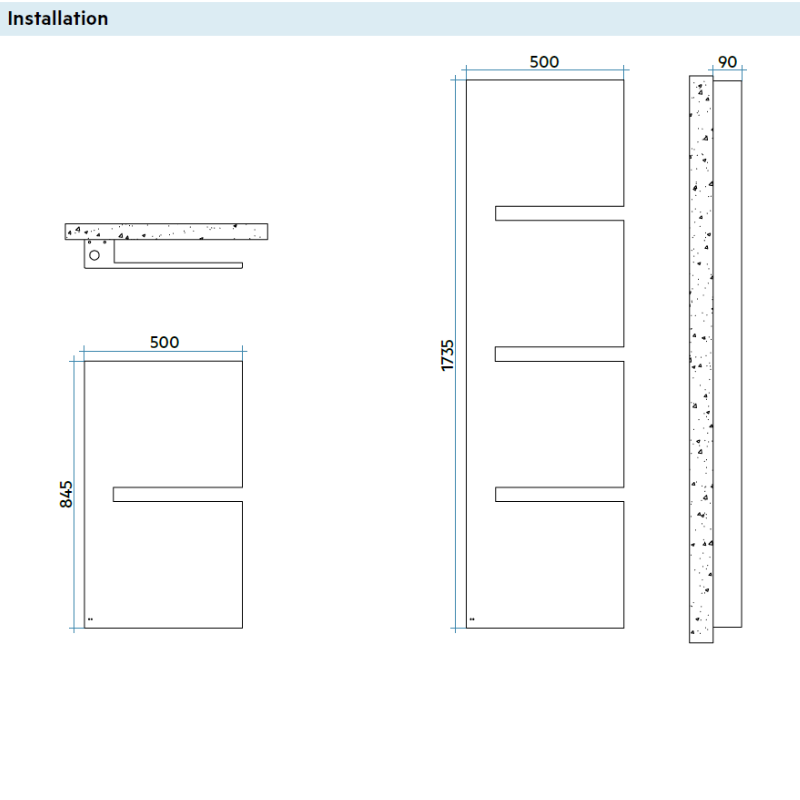 Sèche-serviettes électrique SEQUENZE Radiateur sèche-serviettes design électrique - Finitions brillantes - IRSAP