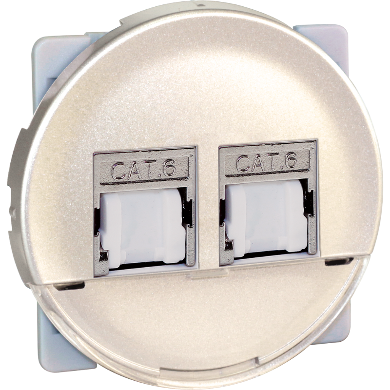 Mécanismes COMETE Double Prise RJ45 blindée Cat.6 STP (Grade2 TV) - EUROHM