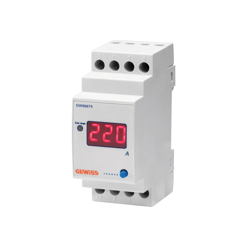 Voltmètres et ampèremètres Ampèremètre digital 5–999 A insertion TI 2 modules - GEWISS