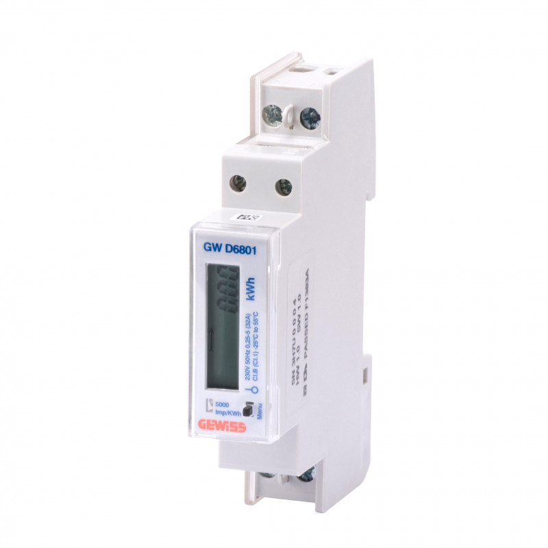 Compteurs d'énergie Compteur d'énergie monophasé digital 32 A connexion directe - GEWISS