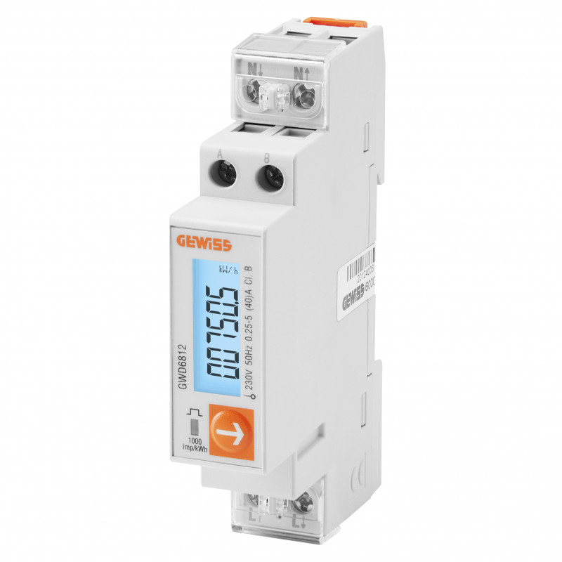 Compteurs d'énergie Compteur d’énergie monophasé 40A MID avec interface Modbus - GEWISS