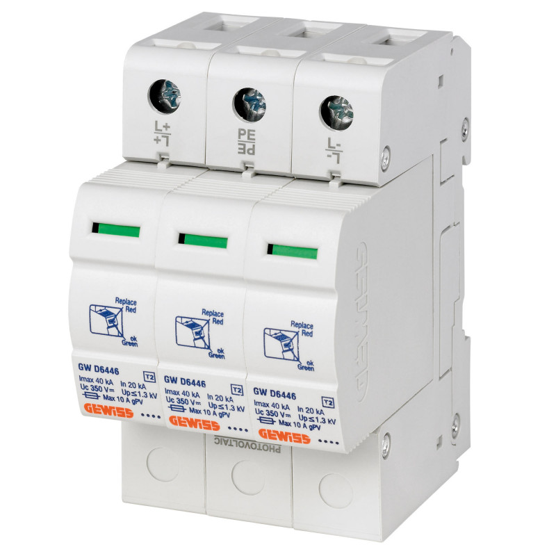 Parafoudres Parafoudre pour application photovoltaïque 3 pôles 40kA 1000 VCC Type 2 - GEWISS