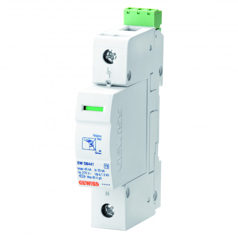 Parafoudres Parafoudre monophasé 40kA Type 2 - 1 module - GEWISS