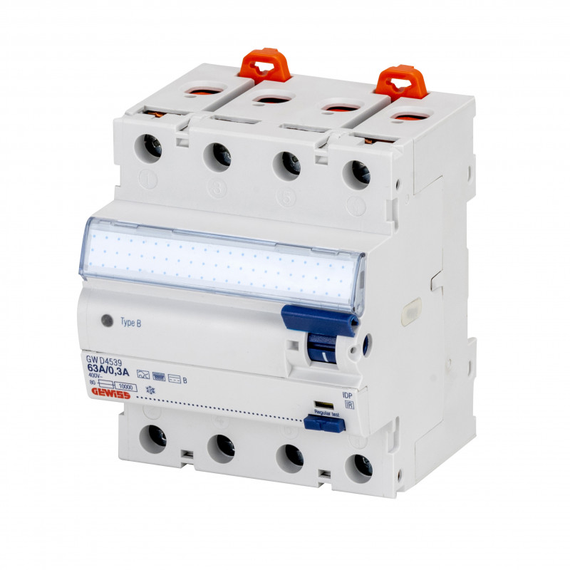 Interrupteur différentiel Interrupteur différentiel 40A 30 mA 4 modules type PURO immunisé - GEWISS