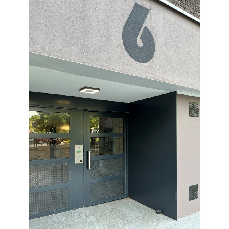 Appliques et plafonniers Applique / plafonnier carré extérieur avec détecteur de mouvement 3000-4000K Anthracite - ASPI 2 SEN...