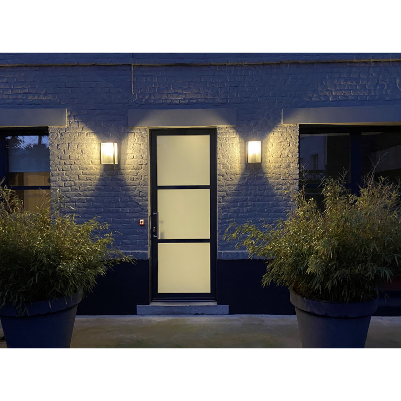 Appliques et plafonniers Applique murale extérieure avec diffuseur en verre E27 Anthracite - KADRO - INDIGO