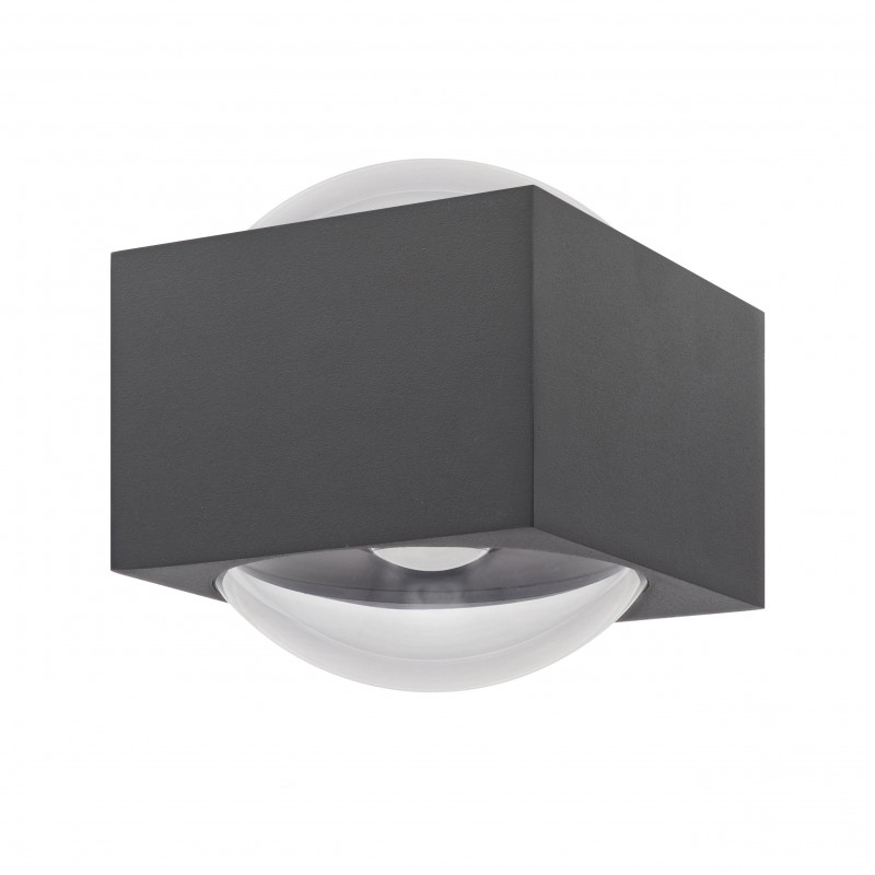 Appliques et plafonniers Applique extérieure diffuseur en verre à éclairage Up & Down 3000K Anthracite - KOS 2 R - INDIGO