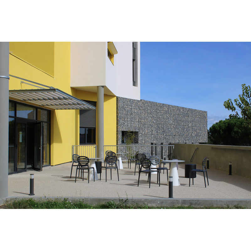 Bornes et potelets Borne ronde pour éclairage extérieur avec diffuseur en verre dépoli E27 Anthracite - MINO P E27 - INDIGO