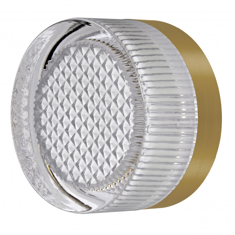 Applique Applique murale ou plafonnier avec diffuseur en verre pyramidal clair GX53 9W 3000K Laiton brossé - VITEL GX53 - INDIGO