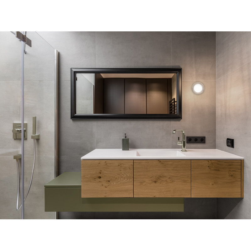 Applique Applique murale ou plafonnier avec diffuseur en verre pyramidal clair GX53 9W 3000K Laiton brossé - VITEL GX53 - INDIGO