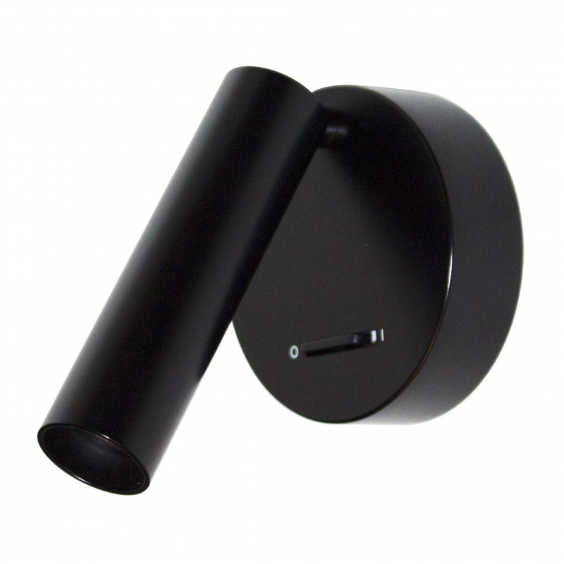 Applique Applique murale décorative avec base apparente et interrupteur 3000K Noir mat - MILO 1 - INDIGO