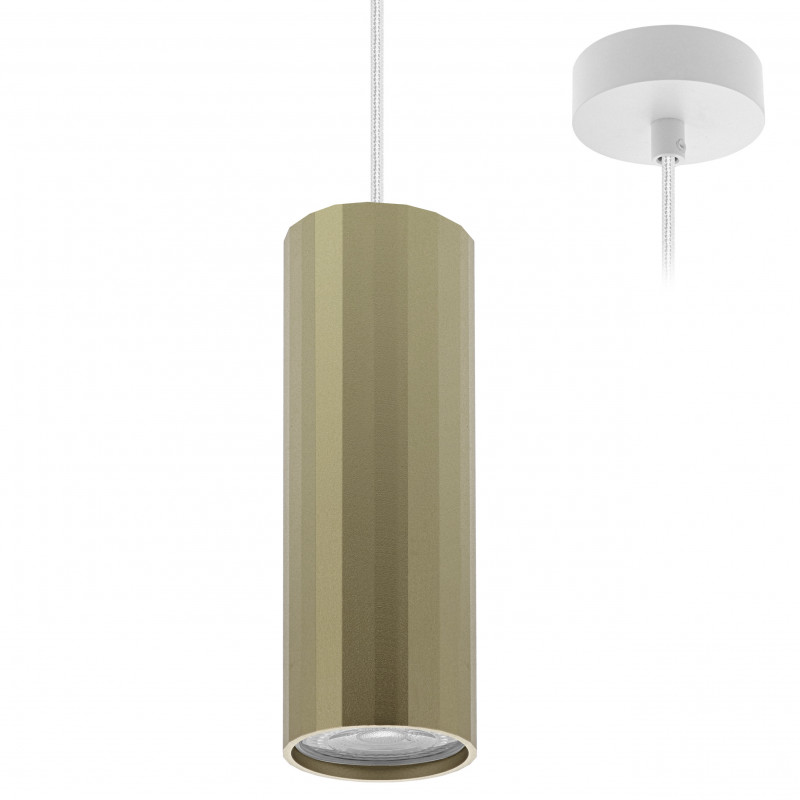 Suspensions Suspension décorative câble d'alimentation textile blanc 1.50m, 2700-3000-4000K - OKTO P GU10 - INDIGO