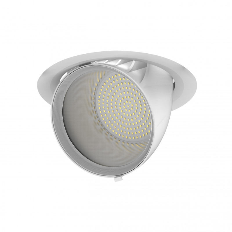 Downlights Downlight encastré rond orientable avec verre de protection 4000K Blanc - SPIRA 3 RX - INDIGO