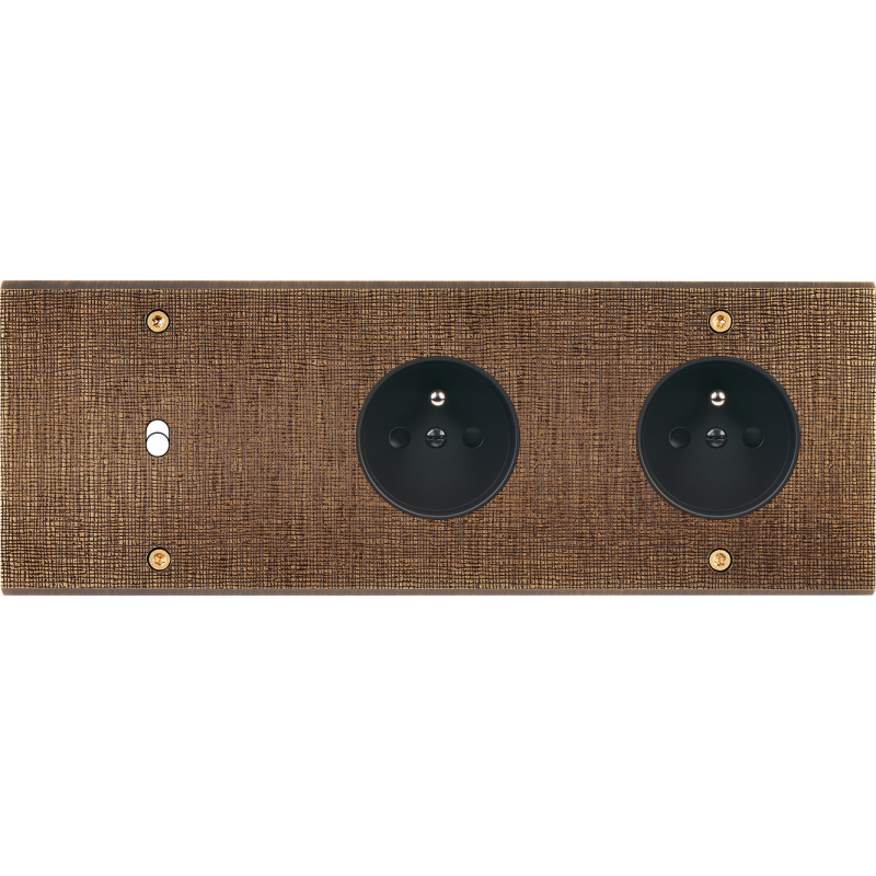 Plaques et façades Façade de finition Fascination Laiton à vis triple B1/B2 2P+T x2 - MODELEC