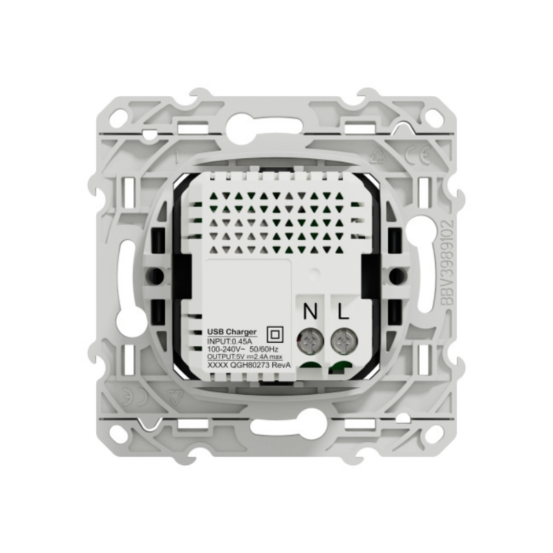 Mécanismes Odace prise USB double type A+C anthracite - SCHNEIDER