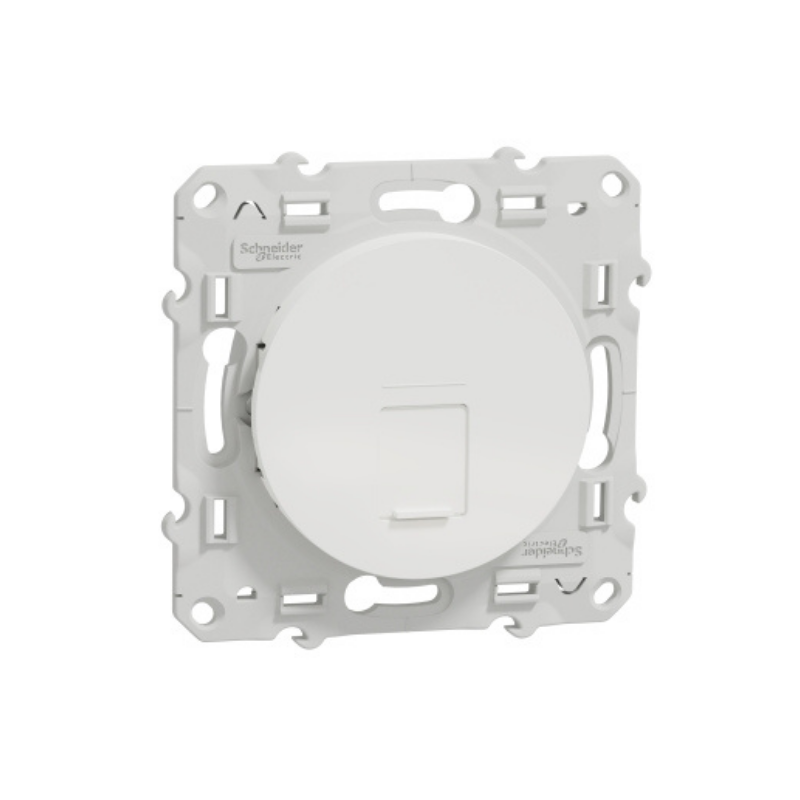 Appareillage mural Odace - prise RJ45 blanc sans connecteur - SCHNEIDER