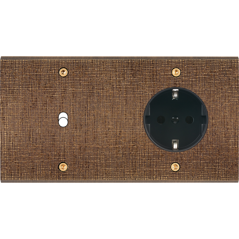 Plaques et façades Façade de finition Fascination à vis Laiton double B1/B2 Schuko - MODELEC