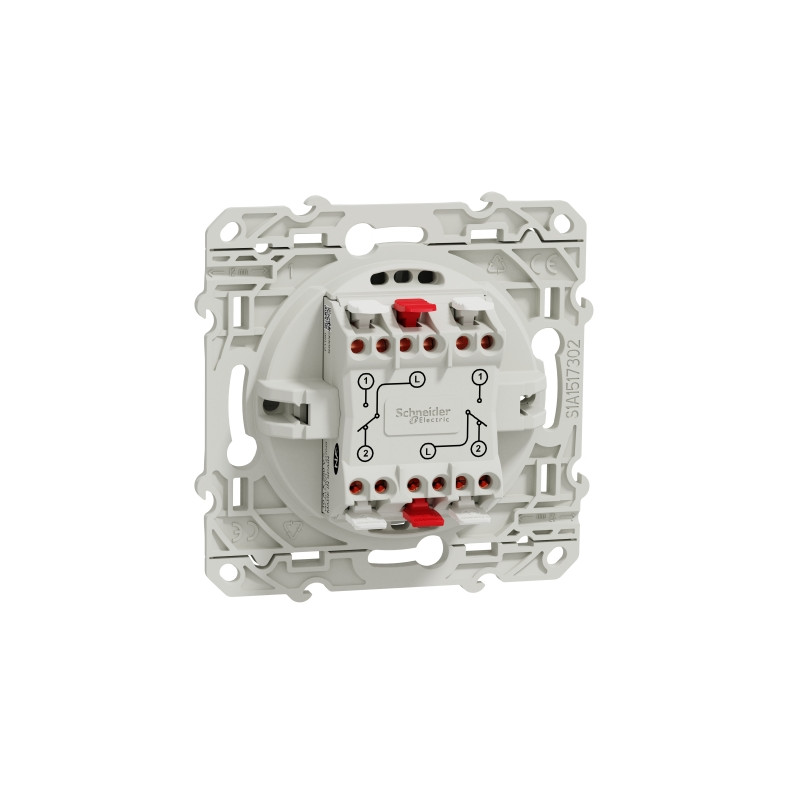 Mécanismes Odace - double va-et-vient blanc 10A - SCHNEIDER