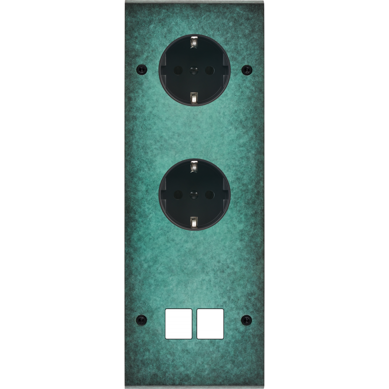 Plaques et façades Façade de finition Fascination à vis Laiton Triple Schuko x2 M1/M2 - MODELEC