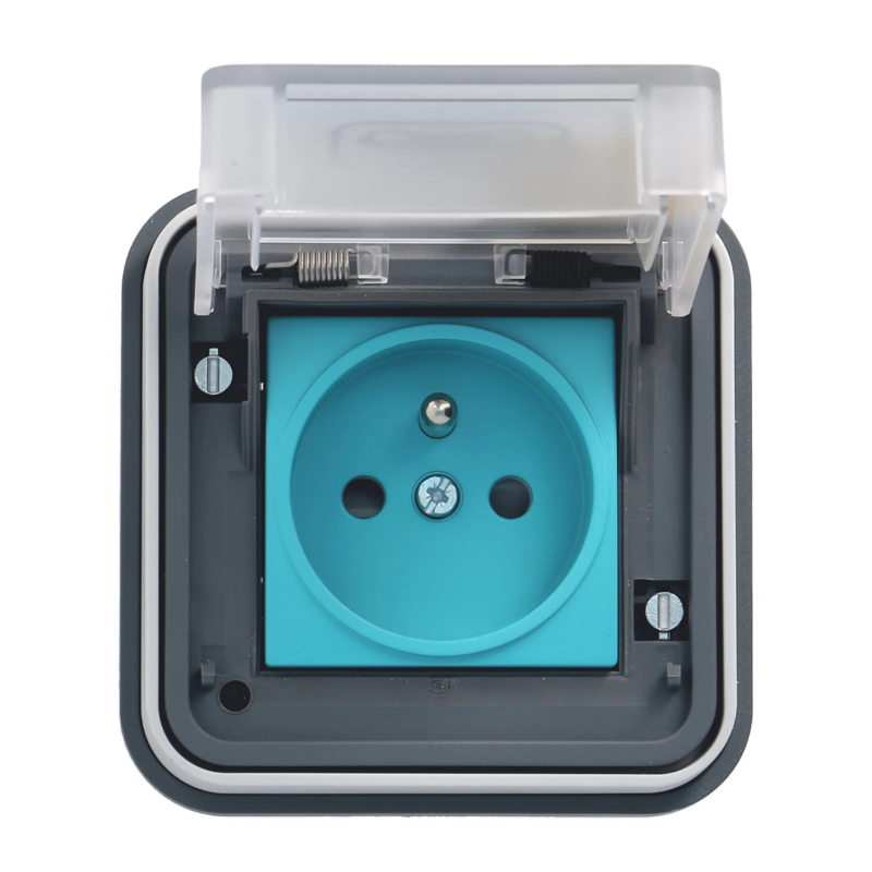 Prises de recharge électrique Witty Prise IP55 3KW 2P+T M2+ encastrée 1 véhicule - HAGER