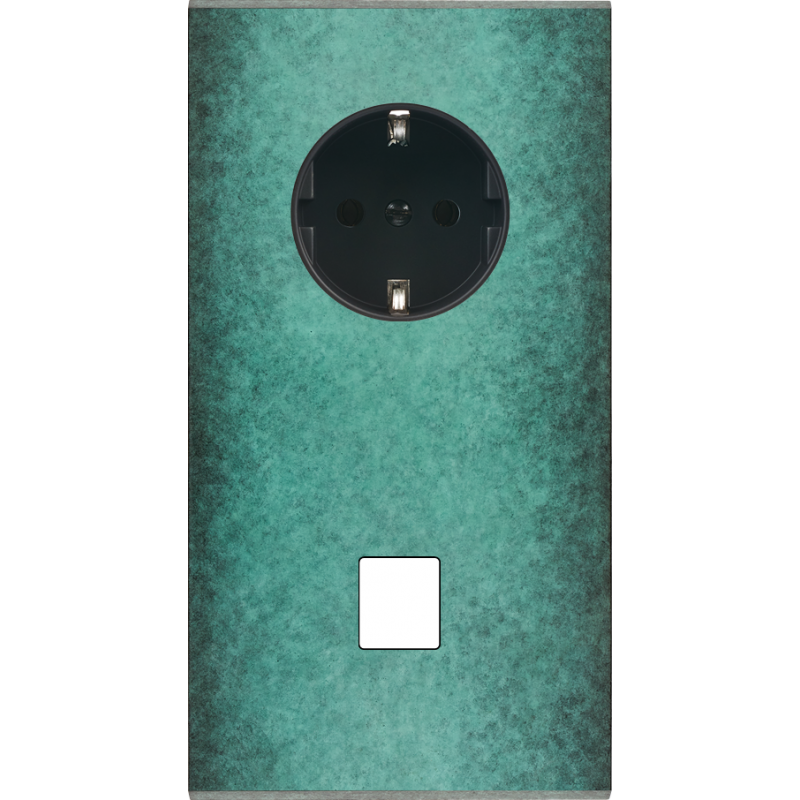 Plaques et façades Façade de finition Fascination magnétique Laiton double Schuko M1/M2 - MODELEC