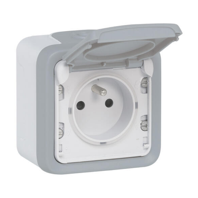 Complet Plexo complet Prise étanche 2P+T saillie gris - LEGRAND