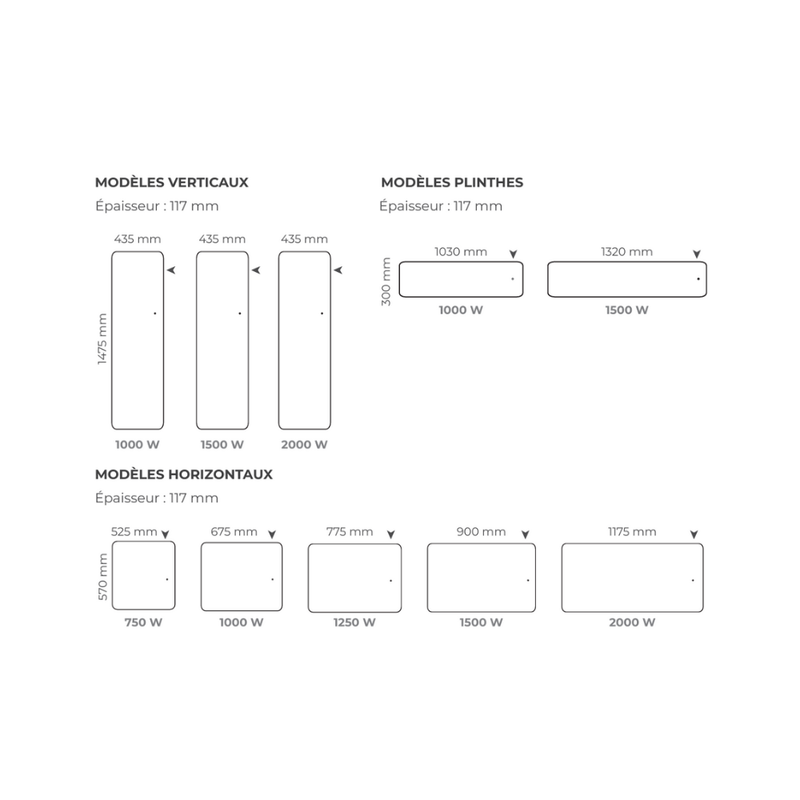 Radiateurs DOOK - Radiateur connecté horizontal blanc - INTUIS