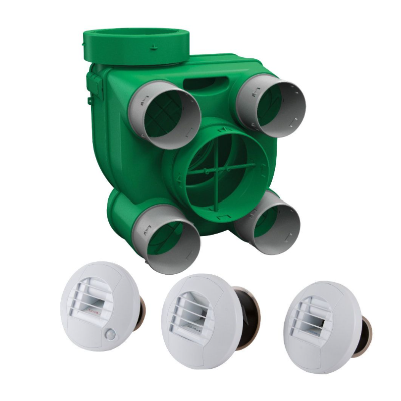 VMC simple flux hygro HYGRO ARIANT - Kit Hygro B VMC simple flux hygroréglable + bouches piles - VORTICE