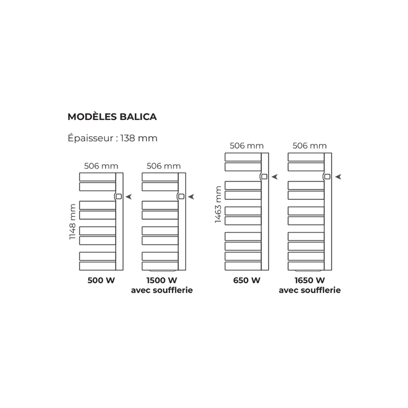 Sèche-serviettes électrique BALICA - Sèche-serviettes avec soufflerie - INTUIS