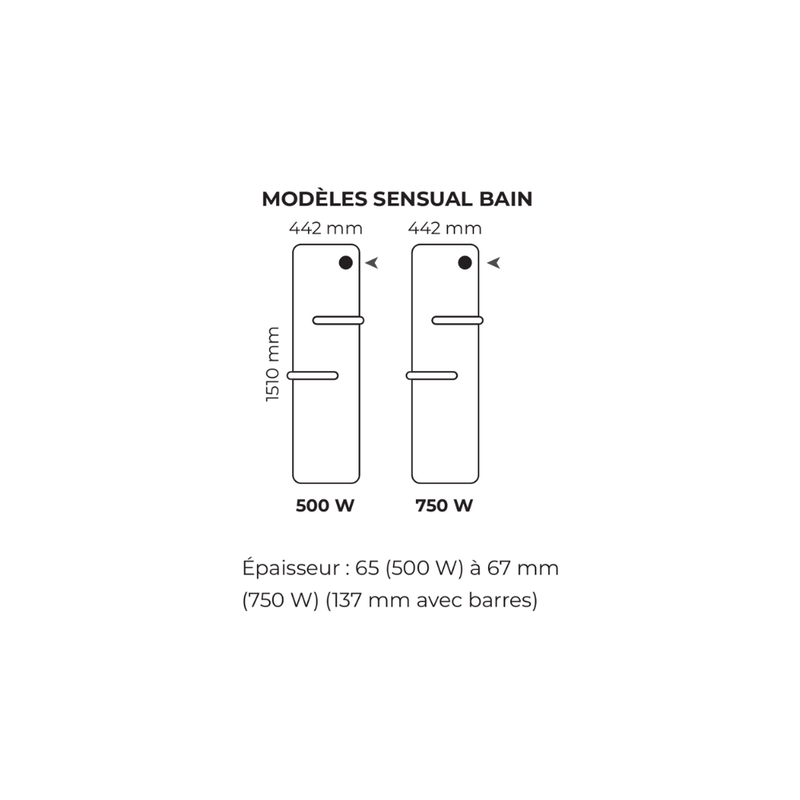 Sèche-serviettes électrique SENSUAL Bain - Radiateur sèche-serviettes blanc satiné - INTUIS Sèche-serviettes électrique SENSUAL Bain - Radiateur sèche-serviettes blanc satiné - INTUIS