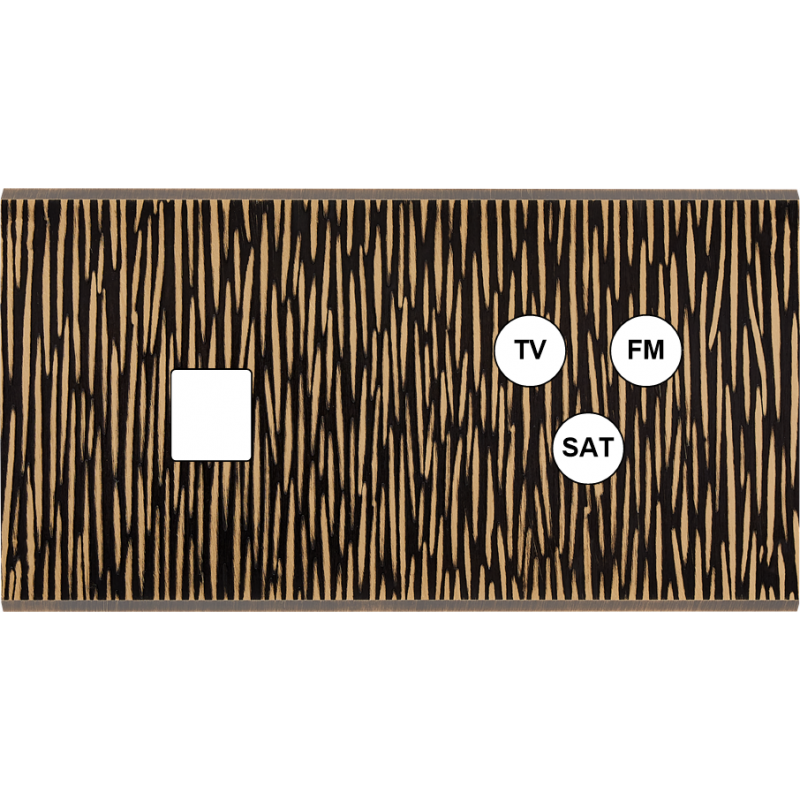 Plaques et façades Façade de finition Fascination Laiton Double M1 TV/FM/SAT - MODELEC