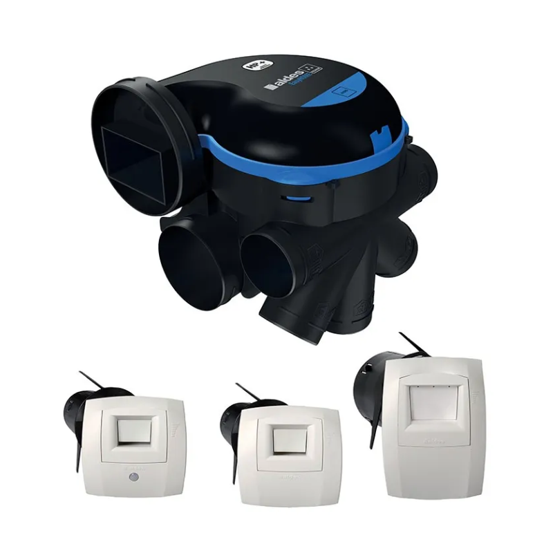 VMC simple flux hygro Kit VMC simple flux hygroréglable EasyHOME HYGRO PREMIUM MW Piles - ALDES