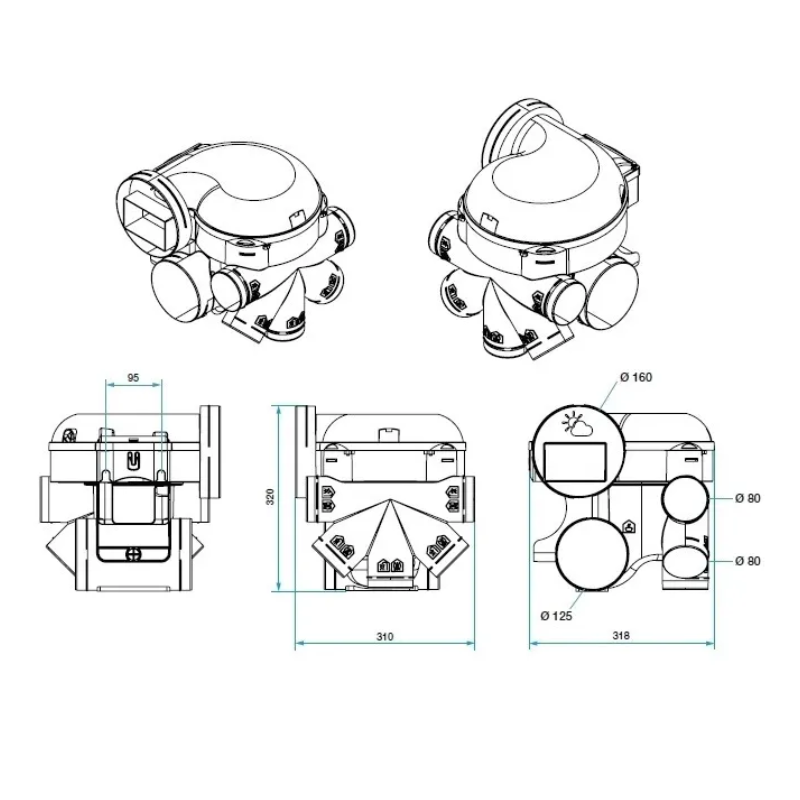 VMC simple flux hygro Kit VMC simple flux hygroréglable EasyHOME HYGRO PREMIUM MW Piles - ALDES