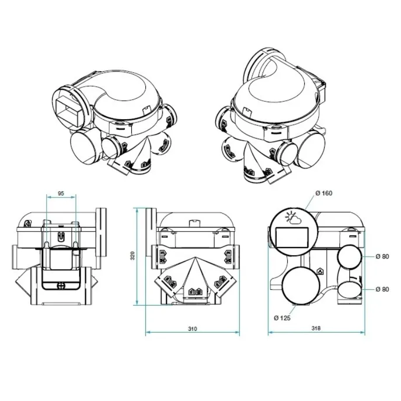 VMC simple flux hygro VMC simple flux hygroréglable EasyHOME HYGRO Premium Haute Pression HP+ - ALDES