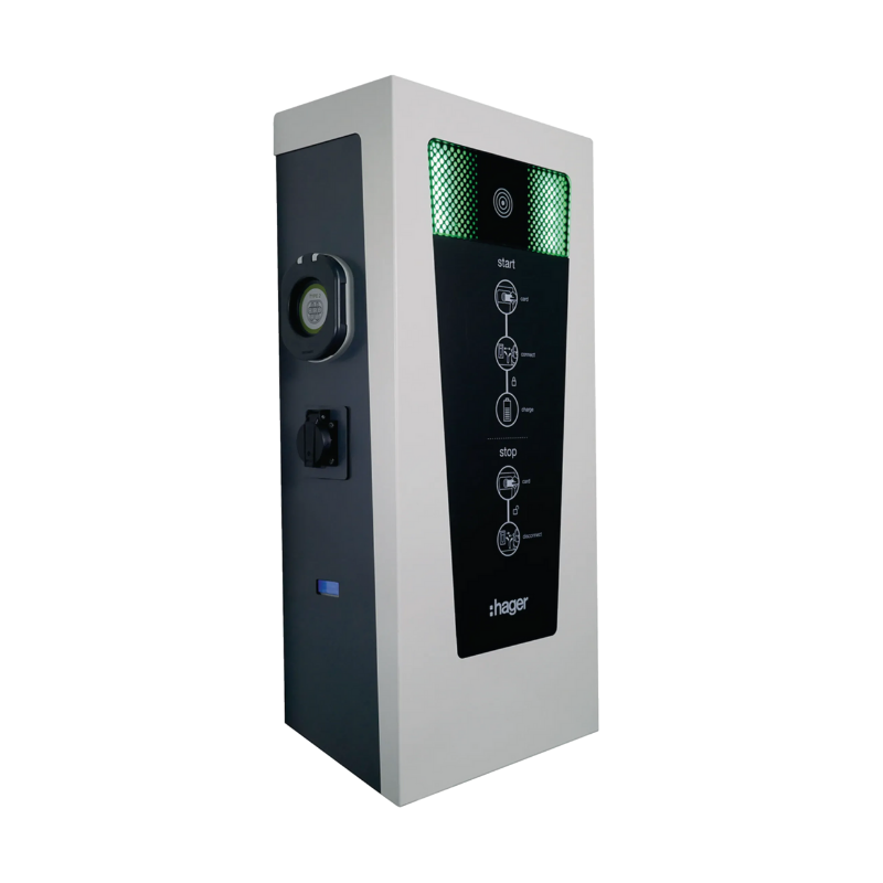 Bornes de recharge électrique Borne de recharge VE Witty Park RFID IP54 - Hager